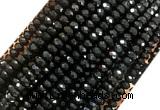 AGBS02 15 inches 4*6mm faceted rondelle black agate beads wholesale