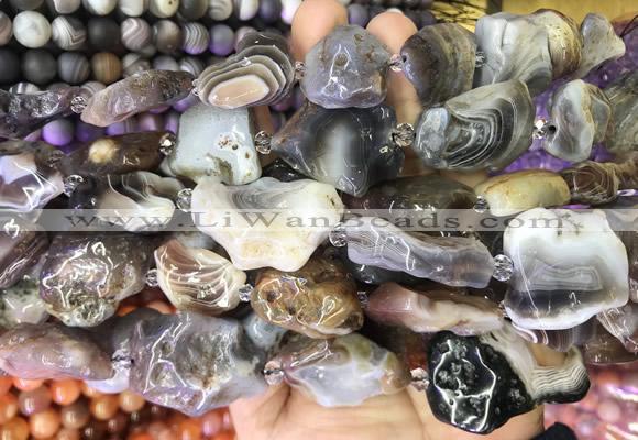 AGBS232 15 inches 20*35mm - 30*40mm freeform botswana agate beads