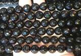 AGBS243 15 inches 10mm faceted round black agate beads wholesale