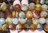 AGBS268 15 inches 14mm faceted round coffee dragon veins agate beads wholesale