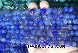 AGBS276 15 inches 6mm faceted round blue dragon veins agate beads wholesale