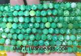 AGBS292 15 inches 6mm faceted round green dragon veins agate beads wholesale
