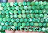 AGBS293 15 inches 8mm faceted round green dragon veins agate beads wholesale