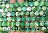 AGBS294 15 inches 10mm faceted round green dragon veins agate beads wholesale