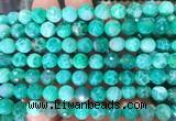 AGBS303 15 inches 8mm faceted round green dragon veins agate beads wholesale