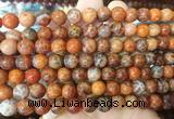 AGBS309 15 inches 8mm round red dragon veins agate beads wholesale