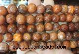 AGBS311 15 inches 12mm round red dragon veins agate beads wholesale