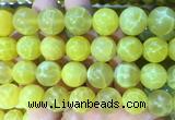 AGBS322 15 inches 14mm round yellow dragon veins agate beads wholesale