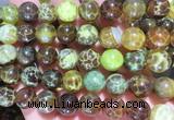 AGBS327 15 inches 12mm round yellow dragon veins agate beads wholesale