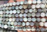 AGBS360 15 inches 8mm round green dragon veins agate beads wholesale