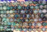 AGBS364 15 inches 8mm round green dragon veins agate beads wholesale