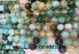 AGBS369 15 inches 8mm round green dragon veins agate beads wholesale