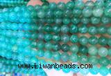 AGBS385 15 inches 6mm round green dragon veins agate beads wholesale