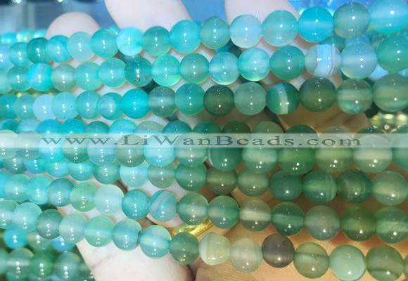 AGBS394 15 inches 6mm round green agate beads wholesale