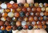 AGBS410 15 inches 10mm faceted nuggets agate gemstone beads wholesale