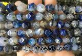 AGBS413 15 inches 10mm faceted nuggets agate gemstone beads wholesale