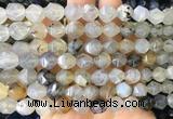 AGBS414 15 inches 10mm faceted nuggets agate gemstone beads wholesale