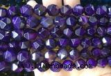 AGBS415 15 inches 10mm faceted nuggets agate gemstone beads wholesale