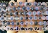 AGBS427 15 inches 8mm faceted round sugar heart agate beads wholesale