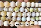 AGBS440 15 inches 14mm round Matte agate beads wholesale