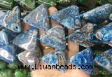AGBS445 15 inches 32*35mm - 38*40mm triangle crazy lace agate beads wholesale