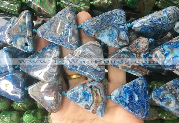 AGBS445 15 inches 32*35mm - 38*40mm triangle crazy lace agate beads wholesale