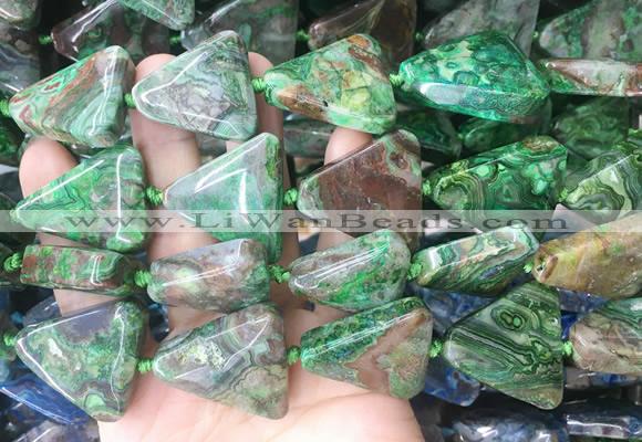 AGBS446 15 inches 25*28mm - 32*35mm triangle crazy lace agate beads wholesale