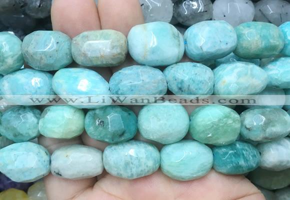 AMBS16 15 inches 12*16mm - 13*18mm faceted nuggets amazonite beads