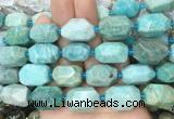 AMBS17 15 inches 13*18mm - 15*20mm faceted nuggets amazonite beads