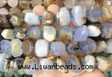 BCBS20 15 inches 12*16mm - 13*18mm faceted nuggets blue chalcedony beads