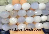 BCBS21 15 inches 12*16mm - 13*18mm faceted nuggets blue chalcedony beads