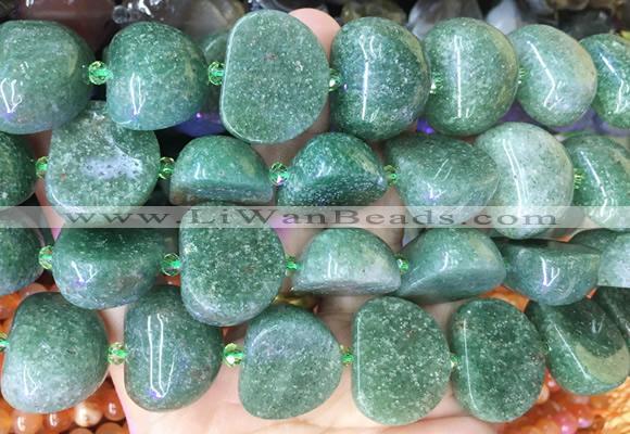 BQBS10 15 inches 20*25mm apple green strawberry quartz beads wholesale