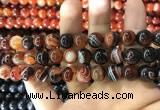 CAA1624 15.5 inches 12mm round banded agate beads wholesale
