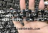 CAA2730 15.5 inches 10*25mm - 11*25mm rice tibetan agate dzi beads
