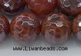 CAA3513 15.5 inches 14mm faceted round AB-color fire agate beads