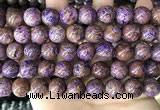 CAA4005 15.5 inches 14mm round purple crazy lace agate beads