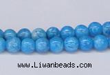 CAB220 15.5 inches 6mm round blue crazy lace agate beads