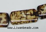 CAB640 15.5 inches 15*30mm rectangle leopard skin agate beads