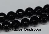 CAB725 15.5 inches 10mm round black agate gemstone beads wholesale