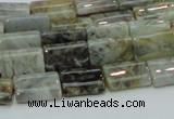 CAB85 15.5 inches 10*15mm rectangle silver needle agate gemstone beads