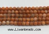 CABS06 15 inches 6mm round orange calcite gemstone beads wholesale