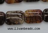 CAG4055 15.5 inches 15*20mm rectangle dragon veins agate beads