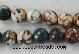 CAG4524 15.5 inches 10mm faceted round fire crackle agate beads
