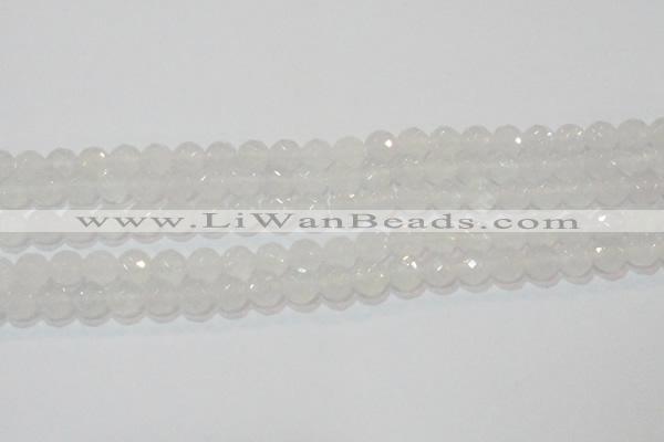 CAG6514 15.5 inches 12mm faceted round Brazilian white agate beads