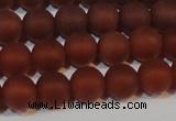 CAG6553 15.5 inches 7mm round matte red agate beads wholesale
