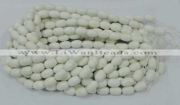 CAG718 15.5 inches 10*15mm rice white agate gemstone beads wholesale