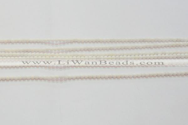 CAG7181 15.5 inches 3mm round white agate gemstone beads