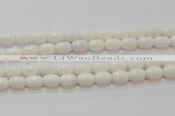 CAG7212 15.5 inches 10*14mm drum white agate gemstone beads