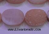 CAG8191 7.5 inches 18*25mm oval champagne plated druzy agate beads