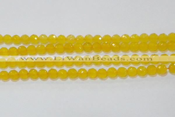 CAG8604 15.5 inches 12mm faceted round yellow agate gemstone beads
